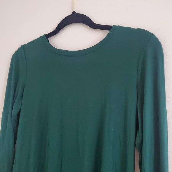 LOGO Lori Goldstein Womens Tunic Top Sz XS Green Long Sleeve Round Neck Pullover - Picture 2 of 10